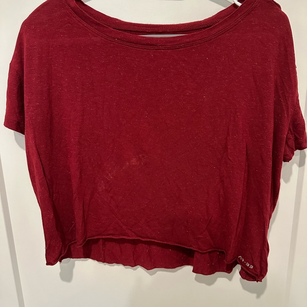 Casual Burgundy Crop Top